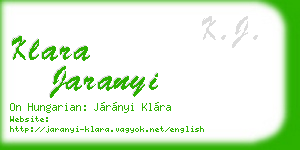 klara jaranyi business card